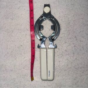 Vintage Fuller Jar Opener Handheld White Handles